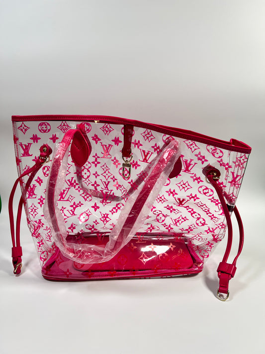 Clear large Pink bag
